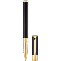 S.T. Dupont Rollerball Pen - D-Initial Black Lacquer with Gold Chrome | DP262202 ,