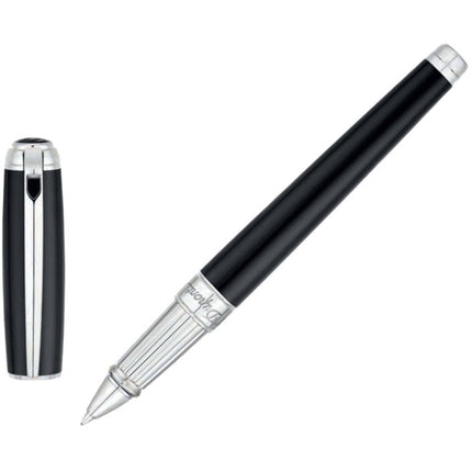S.T. Dupont Rollerball Pen - Line D Black Lacquer and Silver Palladium | DP412100L ,