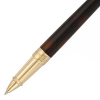 S.T. Dupont Rollerball Pen - Line D Vitruvian Man Brown Lacquer and Gold | DP412038L ,