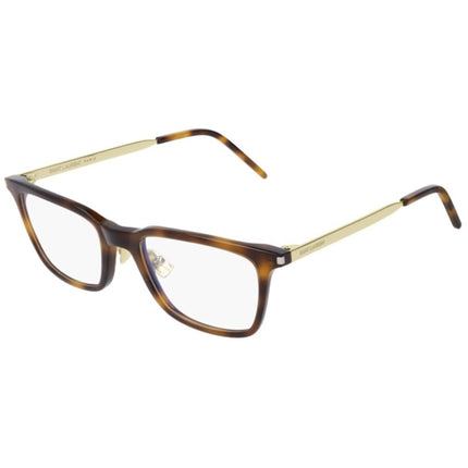 Saint Laurent Men's Eyeglasses - Havana Gold Square Frame | SAINT LAURENT SL262 004 ,