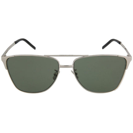 Saint Laurent Unisex Sunglasses - Green Lens Silver Frame | SAINT LAURENT SL280 4 ,