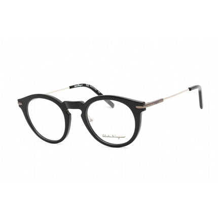 Salvatore Ferragamo Men's Eyeglasses - Full Rim Round Black Plastic Frame | SF2906 001 ,