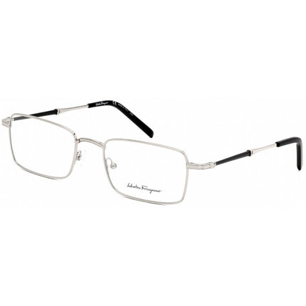 Salvatore Ferragamo Men's Eyeglasses - Full Rim Shiny Silver Metal Frame | SF2212 045 ,