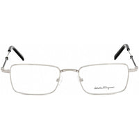 Salvatore Ferragamo Men's Eyeglasses - Full Rim Shiny Silver Metal Frame | SF2212 045 ,