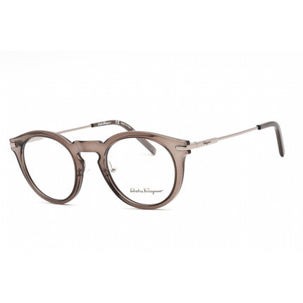Salvatore Ferragamo Men's Eyeglasses - Round Crystal Grey Plastic Frame | SF2906 033 ,