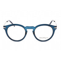 Salvatore Ferragamo Men's Eyeglasses - Round Crystal Navy Plastic Frame | SF2906 420 ,