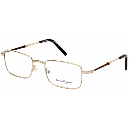 Salvatore Ferragamo Men's Eyeglasses - Shiny Gold Metal Rectangular Frame | SF2212 717 ,