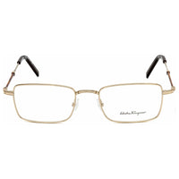 Salvatore Ferragamo Men's Eyeglasses - Shiny Gold Metal Rectangular Frame | SF2212 717 ,
