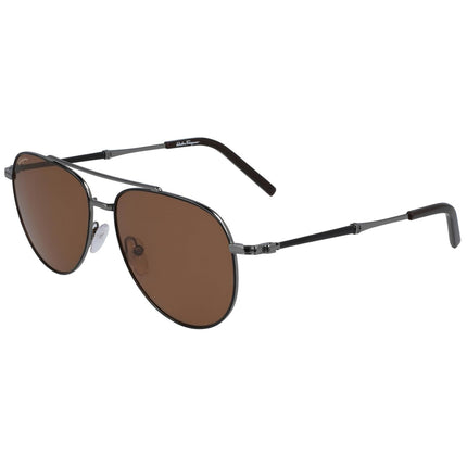Salvatore Ferragamo Men's Sunglasses - Black and Dark Ruthenium Frame | SF226S 021 ,