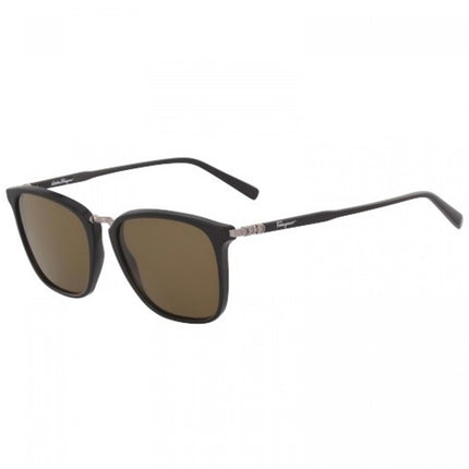Salvatore Ferragamo Men's Sunglasses - Brown Lens Black Square Frame | SF910S 001 ,