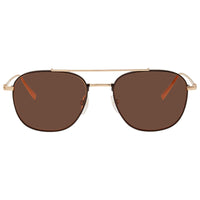 Salvatore Ferragamo Men's Sunglasses - Brown Lens Shiny Gold and Black | SF200S 733 ,