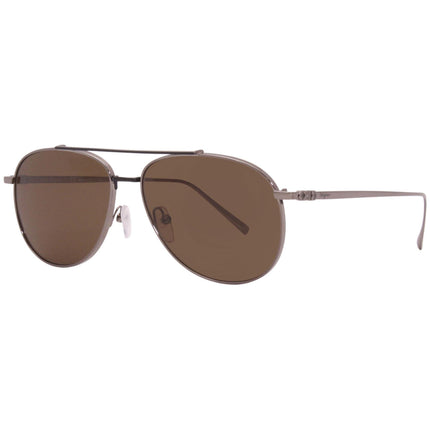 Salvatore Ferragamo Men's Sunglasses - Shiny Gunmetal Aviator Frame | SF201S 035 ,