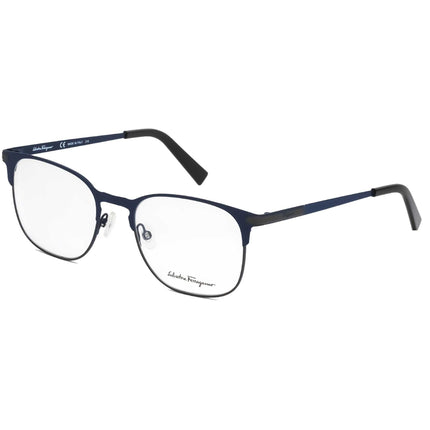 Salvatore Ferragamo Unisex Eyeglasses - Blue/Ruthenium Full Rim Metal | SF2191 463 ,