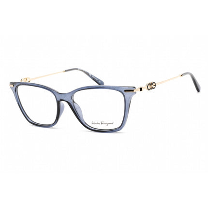 Salvatore Ferragamo Unisex Eyeglasses - Crystal Blue Plastic Cat Eye | SF2891 424 ,
