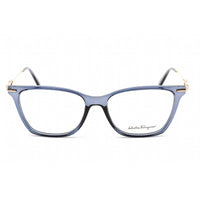 Salvatore Ferragamo Unisex Eyeglasses - Crystal Blue Plastic Cat Eye | SF2891 424 ,