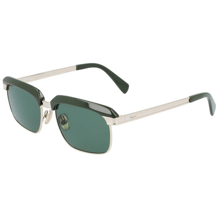 Salvatore Ferragamo Unisex Sunglasses - Green Lens Rectangular Frame | SF263S 312 ,
