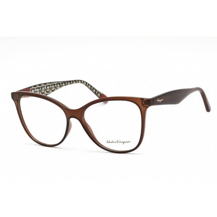 Salvatore Ferragamo Women's Eyeglasses - Crystal Brown Cat Eye Frame | SF2892 210 ,