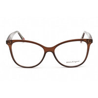 Salvatore Ferragamo Women's Eyeglasses - Crystal Brown Cat Eye Frame | SF2892 210 ,