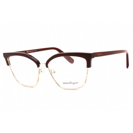 Salvatore Ferragamo Women's Eyeglasses - Full Rim Wine/Gold Metal Frame | SF2210 639 ,