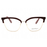 Salvatore Ferragamo Women's Eyeglasses - Full Rim Wine/Gold Metal Frame | SF2210 639 ,