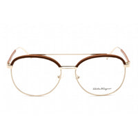 Salvatore Ferragamo Women's Eyeglasses - Gold/Brown Round Shape Frame | SF2195L 704 ,