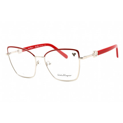 Salvatore Ferragamo Women's Eyeglasses - Light Gold/Burgundy Metal Frame | SF2223 744 ,