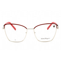 Salvatore Ferragamo Women's Eyeglasses - Light Gold/Burgundy Metal Frame | SF2223 744 ,