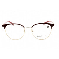 Salvatore Ferragamo Women's Eyeglasses - Light Gold/Burgundy Round Frame | SF2201 744 ,