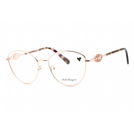 Salvatore Ferragamo Women's Eyeglasses - Rose Gold Metal Cat Eye Frame | SF2220R 770 ,