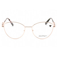 Salvatore Ferragamo Women's Eyeglasses - Rose Gold Metal Cat Eye Frame | SF2220R 770 ,