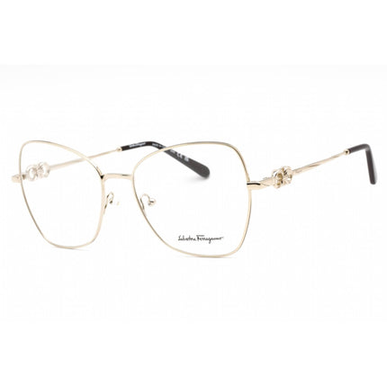 Salvatore Ferragamo Women's Eyeglasses - Shiny Gold Metal Cat Eye Frame | SF2221 717 ,