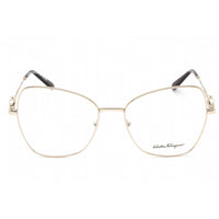 Salvatore Ferragamo Women's Eyeglasses - Shiny Gold Metal Cat Eye Frame | SF2221 717 ,