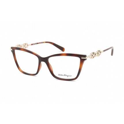 Salvatore Ferragamo Women's Eyeglasses - Tortoise Plastic Cat Eye Frame | SF2921 214 ,