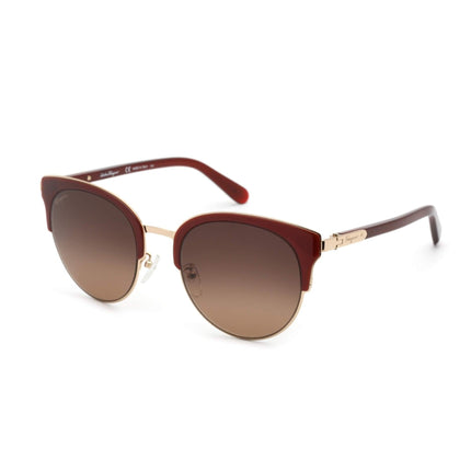 Salvatore Ferragamo Women's Sunglasses - Bordeaux/Gold Cat Eye Frame | SF175SK 637 ,