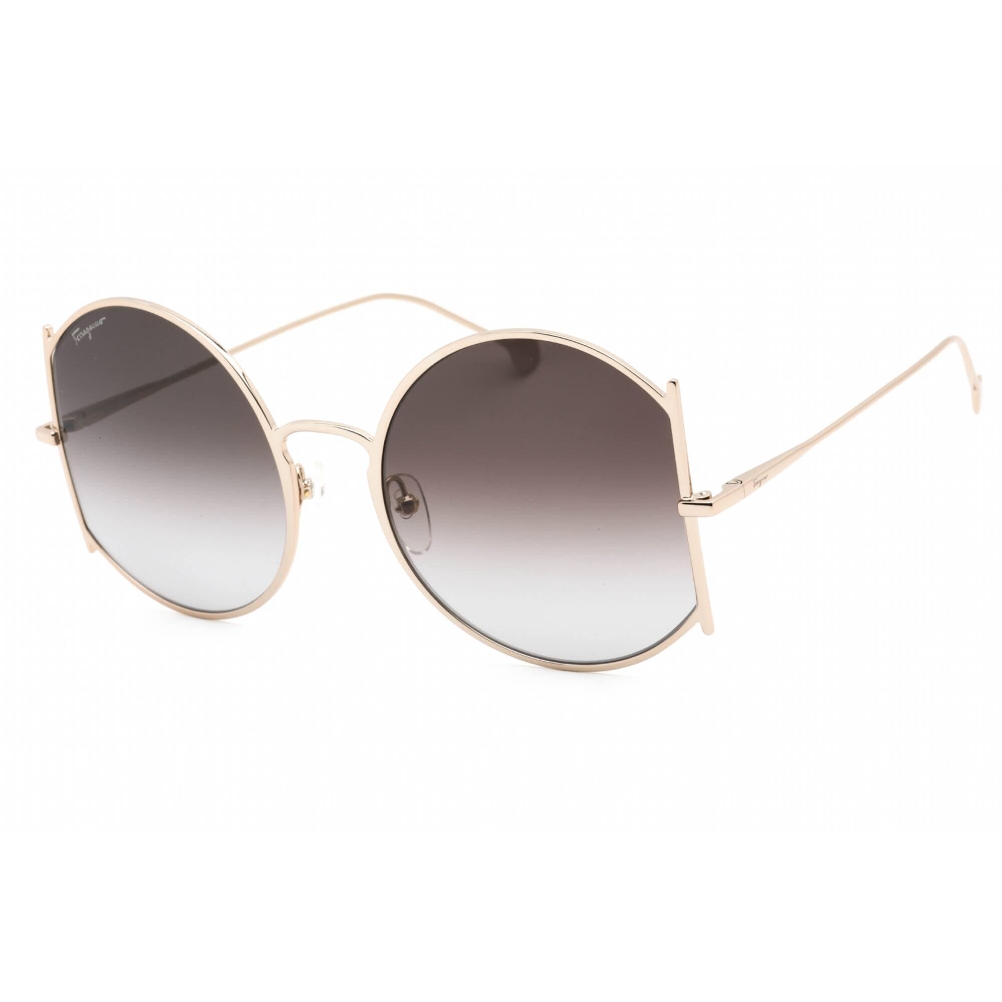 Salvatore Ferragamo Black Oversized Round Sunglasses with Gray Gradient Lenses Postalcontacts.com -- Salvatore Ferragamo SF1067S main image 2