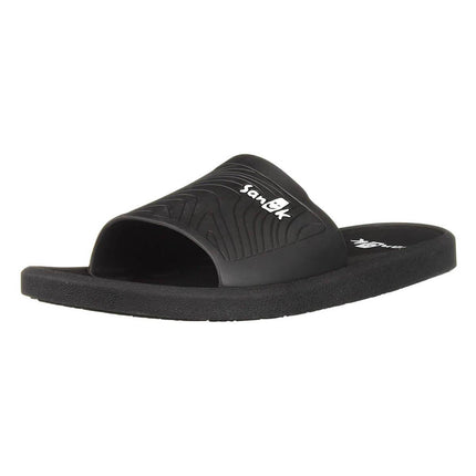Sanuk Men's Flip Flops - Beachwalker Slide Sandals Black | 1099394-BLK ,