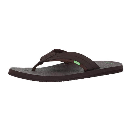 Sanuk Men's Flip Flops - Beer Cozy 2 Sandals Dark Brown | SMS10868-DKB ,