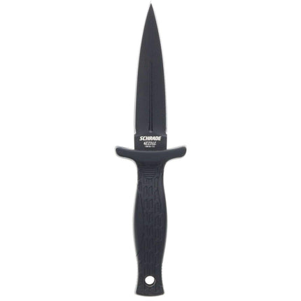 Schrade Fixed Knife - Needle 3.00" Dagger Style Blade Black Overmold Handle | 1182510 ,