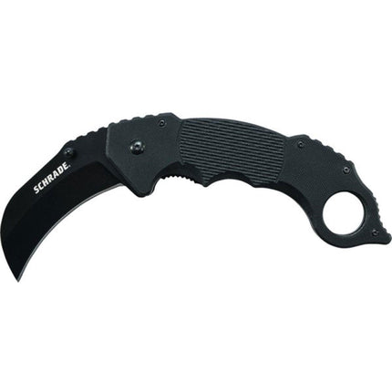 Schrade Folding Knife - Black G10 Handle Hawkbill Blade Folding Karambit | SCH110 ,