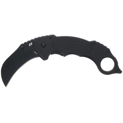 Schrade Folding Knife - Boneyard 2.75" Black Finish AUS10 Karambit Blade | 1182502 ,
