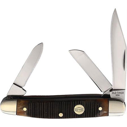 Schrade Folding Knife - Generational Series Brown Handle Steel Blades | SC1149145 ,