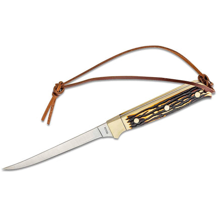 Schrade Knife - Uncle Henry Brown Delrin Stag Handle Fillet, 10-1/4 inch | SC168UH ,