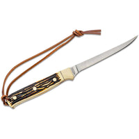 Schrade Knife - Uncle Henry Brown Delrin Stag Handle Fillet, 10-1/4 inch | SC168UH ,