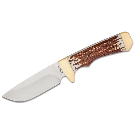 Schrade Knife - Uncle Henry Brown Stagalon Handle Elk Hunter, 8.4 inch | SC1116404 ,
