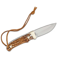 Schrade Knife - Uncle Henry Trailing Point Steel Blade Stagalon Handle | SC1116418 ,