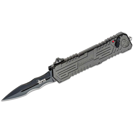 Schrade Knife -Viper 3 OTF Aluminum Handle Assisted Black Plain Blade | SCHOTF3CB ,