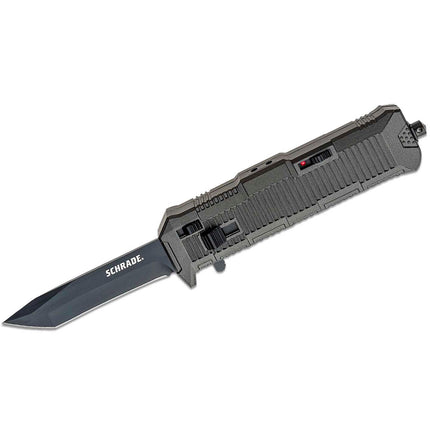 Schrade Knife -Viper OTF Aluminum Handle Black Plain Tanto Steel Blade | SCHOTF8TB ,