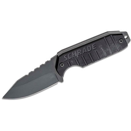 Schrade Neck Knife - Black G10 Handle Drop Point Steel Blade Tactical, 7 inch | SCHF16 ,