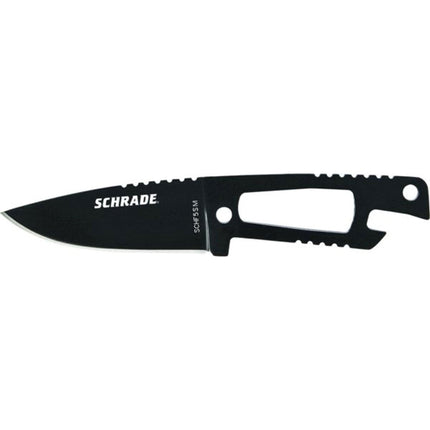 Schrade Neck Knife - Plain Stainless Steel Blade Black Handle Mini, 4.34 inch | SCHF5SM ,