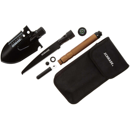 Schrade Shovel/Saw Combo Kit - Bronze Aluminum Handle Black Oxide Blade | 1124292 ,